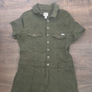 Guess Olive Lichen leaf green Romper - Button Down - XL